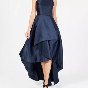 Adrianna Papell Blue High Low A-Line Halter Dress